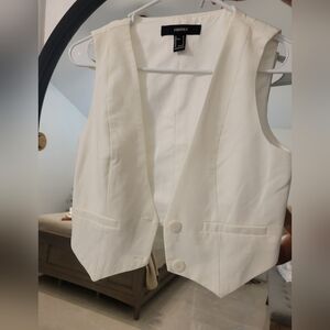 Express White Sleeveless Tailored Vest